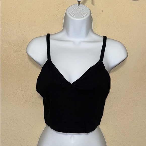 Zara Black Fitted Crop Camisole Top - Picture 1 of 4